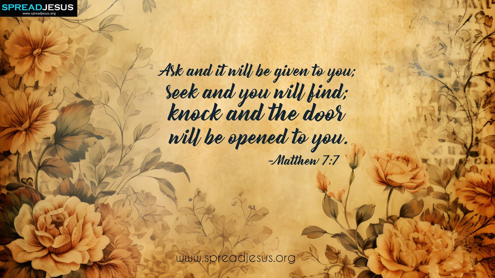 Jesus Christ Bible Quote Wallpapers Matthew 7 7 - Free Christian Wallpaper Download