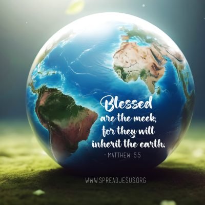 Jesus Christ Bible Quote Matthew 5 5 Inspirational Wallpaper - Free Christian Wallpaper Download